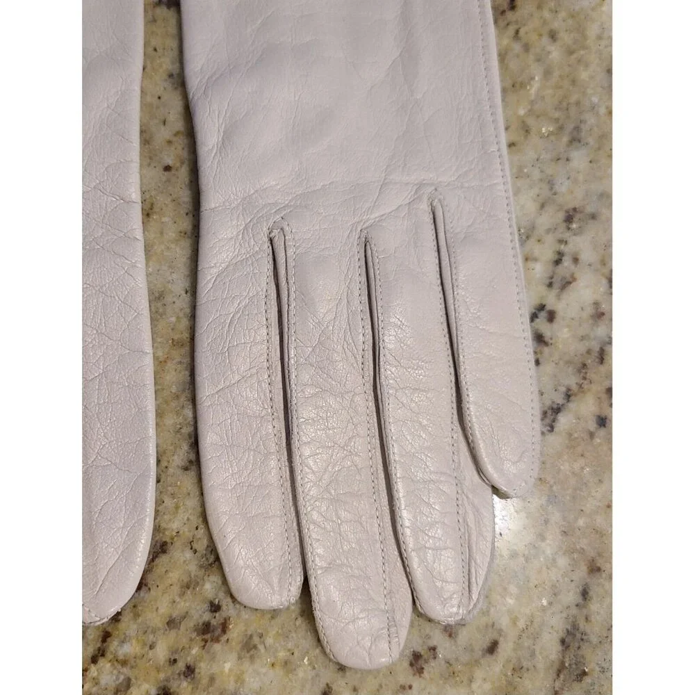 Vtg Size S Beige Soft Kid Leather Formal 8